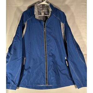 North End Men's XL Blue Reflective Winter/Rain Zip Up Coat Jacket Polyester